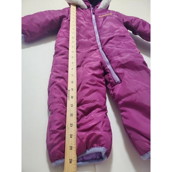 Pink Platinum Baby Girls One Piece Warm Winter Puffer Snowsuit Pram Bunting 12 M - Picture 5 of 16